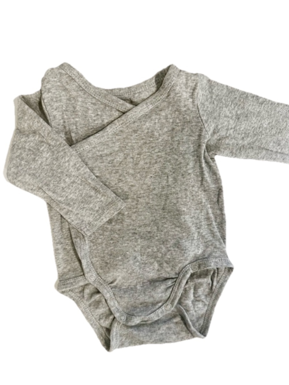 H&M Organic Cotton Grey Long-Sleeve Baby One-Piece Bodysuit